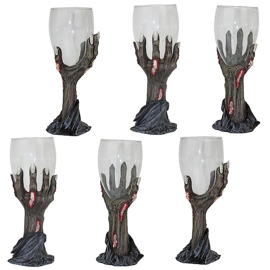 Design Toscano 7.5&#x22; Toast of the Zombie Sculptural Goblet Set